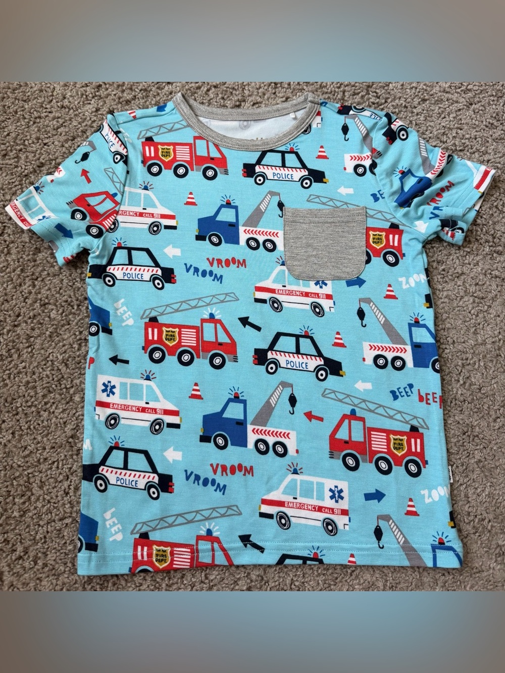 LAST CHANCE* Little Sleepies To The Rescue Pocket Shirt 4T